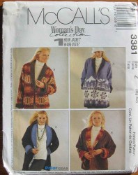 3381 McCalls  1 HR FLEECE/ WOOL REVERSIBLE JACKET LENGTHS PATTERN 8-18 S-LG OR  XL-XXL  CHOICE UNCUT